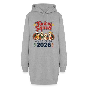 Turkey Squad 2026 – Funny Thanksgiving Group Shirt - Hoodie-Kleid - Grau meliert - Vorne - AI Model Female 172 light (172cm)