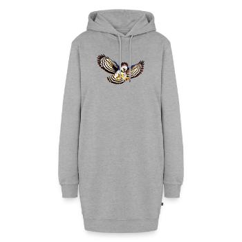 Harpyie fliegt - Hoodie-Kleid - Grau meliert - Vorne - AI Model Female 172 light (172cm)