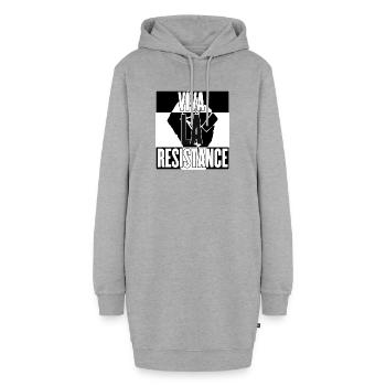 Viva La Resistance (Version 2) - Hoodie-Kleid - Grau meliert - Vorne - AI Model Female 172 light (172cm)