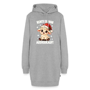 Rentier War Ausverkauft Schaf Weihnachten Lustig - Hoodie-Kleid - Grau meliert - Vorne - AI Model Female 172 light (172cm)