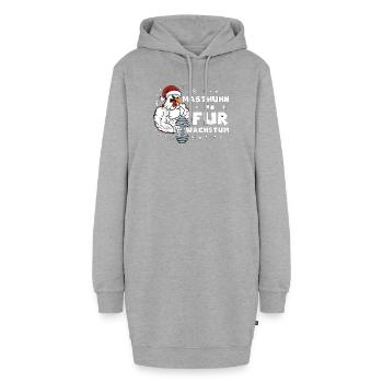 Masthuhn Für Wachstum Weihnachten Gym Kraftsport - Hoodie-Kleid - Grau meliert - Vorne - AI Model Female 172 light (172cm)