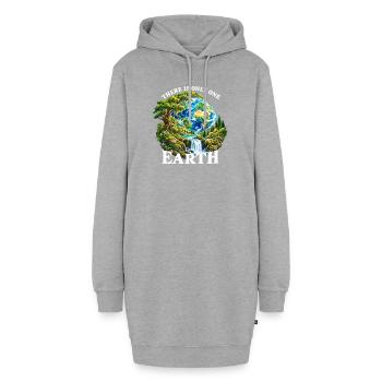 Erde: Einzigartige Naturwelt - Hoodie-Kleid - Grau meliert - Vorne - AI Model Female 172 light (172cm)