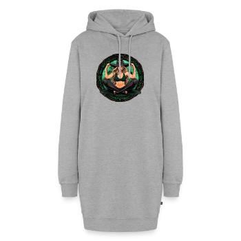 Yoga Hexe Halloween - Hoodie-Kleid - Grau meliert - Vorne - AI Model Female 172 light (172cm)