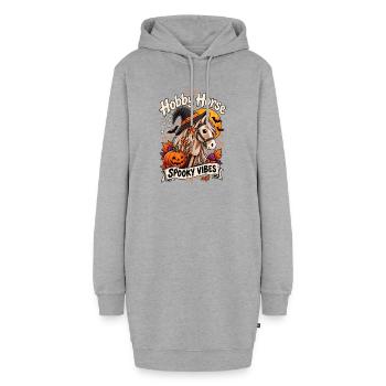 Hobby Horse Spooky Vibes Halloween - Hoodie-Kleid - Grau meliert - Vorne - AI Model Female 172 light (172cm)