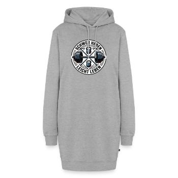 Schwer Heben Leicht Leben Gym - Hoodie-Kleid - Grau meliert - Vorne - AI Model Female 172 light (172cm)