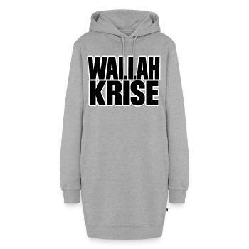 Wallah Krise – Lustiger Spruch - Hoodie-Kleid - Grau meliert - Vorne - AI Model Female 172 light (172cm)