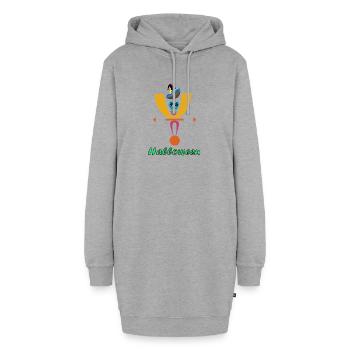 Halloween-Clown-Logo mit Hut - Hoodie-Kleid - Grau meliert - Vorne - AI Model Female 172 light (172cm)