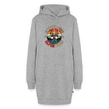 Skitour Alpen Vibes 2027 - Hoodie-Kleid - Grau meliert - Vorne - AI Model Female 172 light (172cm)