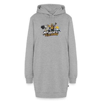 Mir reicht's! Ich gehe Skifahren – Skiurlaub - Hoodie-Kleid - Grau meliert - Vorne - AI Model Female 172 light (172cm)