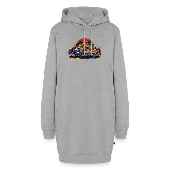 Palm Party DJ Pals - Hoodie-Kleid - Grau meliert - Vorne - AI Model Female 172 light (172cm)