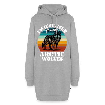Lustige Polarwolf Sprüche - Hoodie-Kleid - Grau meliert - Vorne - AI Model Female 172 light (172cm)