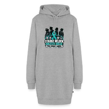 STARKE HELDEN VERLETZTE SEELEN PTBS - Hoodie-Kleid - Grau meliert - Vorne - AI Model Female 172 light (172cm)