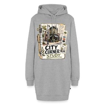 CITY CORNER STUDY - Hoodie-Kleid - Grau meliert - Vorne - AI Model Female 172 light (172cm)