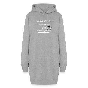 Betrunkene Freundinnen - Hoodie-Kleid - Grau meliert - Vorne - AI Model Female 172 light (172cm)