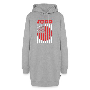 Judo - Hoodie-Kleid - Grau meliert - Vorne - AI Model Female 172 light (172cm)