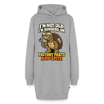 Nicht alt, läuft auf Originalteilen und Spite Turtle - Hoodie-Kleid - Grau meliert - Vorne - AI Model Female 172 light (172cm)