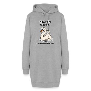Natürlich fabelhafter finnischer Schwan - Hoodie-Kleid - Grau meliert - Vorne - AI Model Female 172 light (172cm)