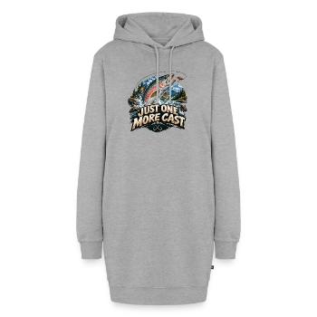 Zitate für Angler - Hoodie-Kleid - Grau meliert - Vorne - AI Model Female 172 light (172cm)