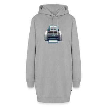 Drucker - Hoodie-Kleid - Grau meliert - Vorne - AI Model Female 172 light (172cm)