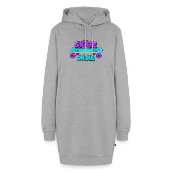 Skate or die - Hoodie-Kleid - Grau meliert - Vorne - AI Model Female 172 light (172cm)