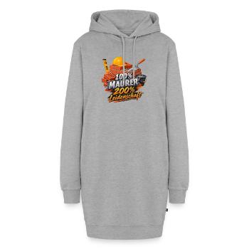 Maurerherz: 100% Maurer, 200% Leidenschaft - Hoodie-Kleid - Grau meliert - Vorne - AI Model Female 172 light (172cm)