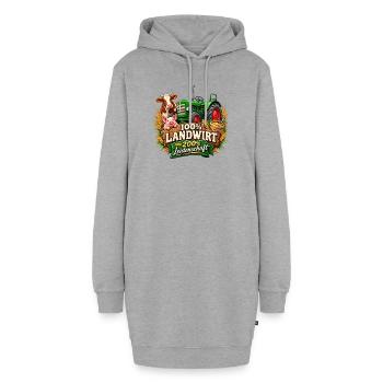 Landwirt Leidenschaft Traktor Design - Hoodie-Kleid - Grau meliert - Vorne - AI Model Female 172 light (172cm)