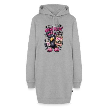 Ich bin nicht Unhöflich - Hoodie-Kleid - Grau meliert - Vorne - AI Model Female 172 light (172cm)