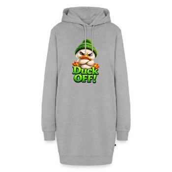 Ente Mütze Grimmig Duck Off - Hoodie-Kleid - Grau meliert - Vorne - AI Model Female 172 light (172cm)