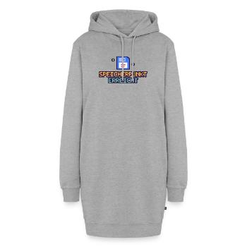Floppy Pixel Speicherpunk - Hoodie-Kleid - Grau meliert - Vorne - AI Model Female 172 light (172cm)