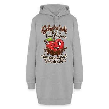 Schokolade löst keine Probleme – Lustiger Spruch - Hoodie-Kleid - Grau meliert - Vorne - AI Model Female 172 light (172cm)