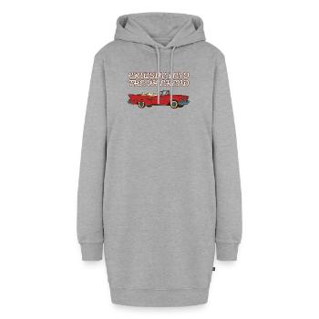 Cruisin ins Wochenende Retro-Auto 50er - Hoodie-Kleid - Grau meliert - Vorne - AI Model Female 172 light (172cm)