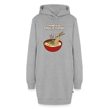 Ramen ist eine Umarmung in einer Schüssel Lustiger Feinschmecker - Hoodie-Kleid - Grau meliert - Vorne - AI Model Female 172 light (172cm)