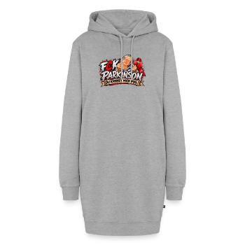 Kämpferischer Mut Ausdruck - Hoodie-Kleid - Grau meliert - Vorne - AI Model Female 172 light (172cm)