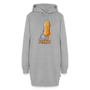 Peenut Lustige Erdnuss Wortspiel Cartoon Humor - Hoodie-Kleid - Grau meliert - Vorne - AI Model Female 172 light (172cm)