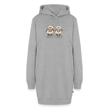 Schaf Unschaf Lustiges Schaf Wortspiel Humor - Hoodie-Kleid - Grau meliert - Vorne - AI Model Female 172 light (172cm)