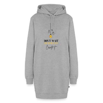 Don't Wait for Opportunity Motivation Erfolg - Hoodie-Kleid - Grau meliert - Vorne - AI Model Female 172 light (172cm)