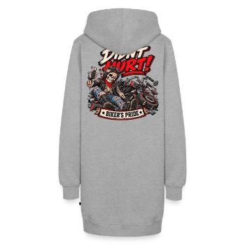 Nicht mal schlecht, Biker-Stolz. Biker-Humor - Hoodie-Kleid - Grau meliert - Hinten - AI Model Female 172 light (172cm)