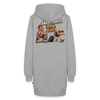 Reason Left – Ich bin geblieben | Witzig und humorvoll - Hoodie-Kleid - Grau meliert - Hinten - AI Model Female 172 light (172cm)