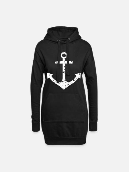 Anker - Hoodie-Kleid - Schwarz