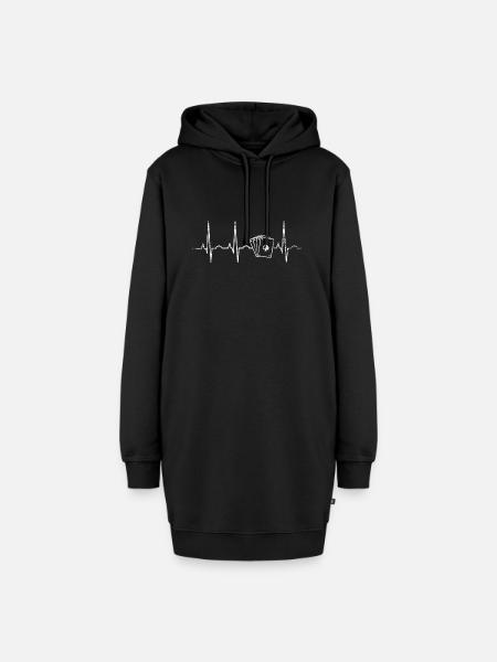 Raffinierter Doppelkopf Kartenrunde - Hoodie-Kleid - Schwarz