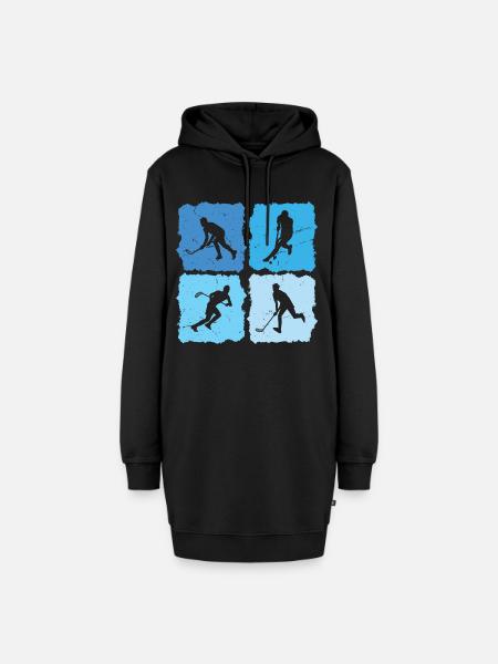 Floorball Retro Unihockey Floorball Spieler - Hoodie-Kleid - Schwarz