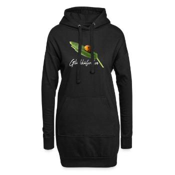 Glückskäferchen Marienkäfer Glück Glücksbringer - Hoodie-Kleid - Schwarz - Vorne
