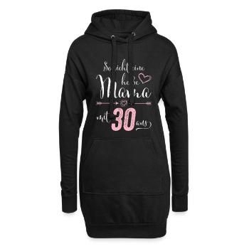 So sieht eine heiße Mama mit 30 Jahren aus - Hoodie-Kleid - Schwarz - Vorne