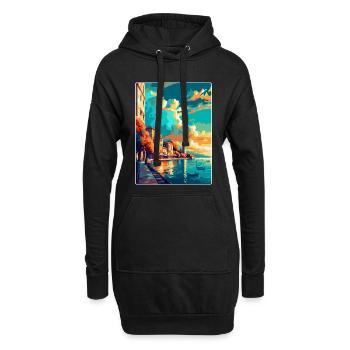 Thessalonique Grèce Affiche de voyage vintage souvenir - Sweat-shirt à capuche long Femme - noir - Devant