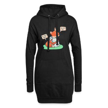 Da wo sich Fuchs und Hase 'Gute Nacht' sagen - Hoodie-Kleid - Schwarz - Vorne