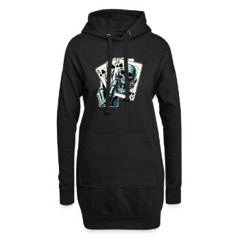 Alien Card Game - Hoodie Dress - black - Front