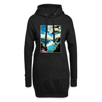 Danube River Europe Vintage Travel Poster Souvenir - Hoodie Dress - black - Front