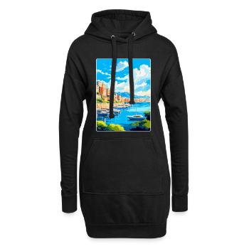Monaco Côte d'Azur Frankreich Vintage Reiseplakat - Hoodie-Kleid - Schwarz - Vorne