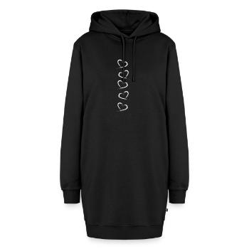 Herz Herze - Hoodie-Kleid - Schwarz - Vorne - AI Model Female 172 light (172cm)