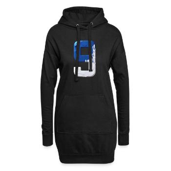 NO. 9 NUMBER 9 BLUE WHITE 9TH BIRTHDAY - Hoodie Dress - black - Front
